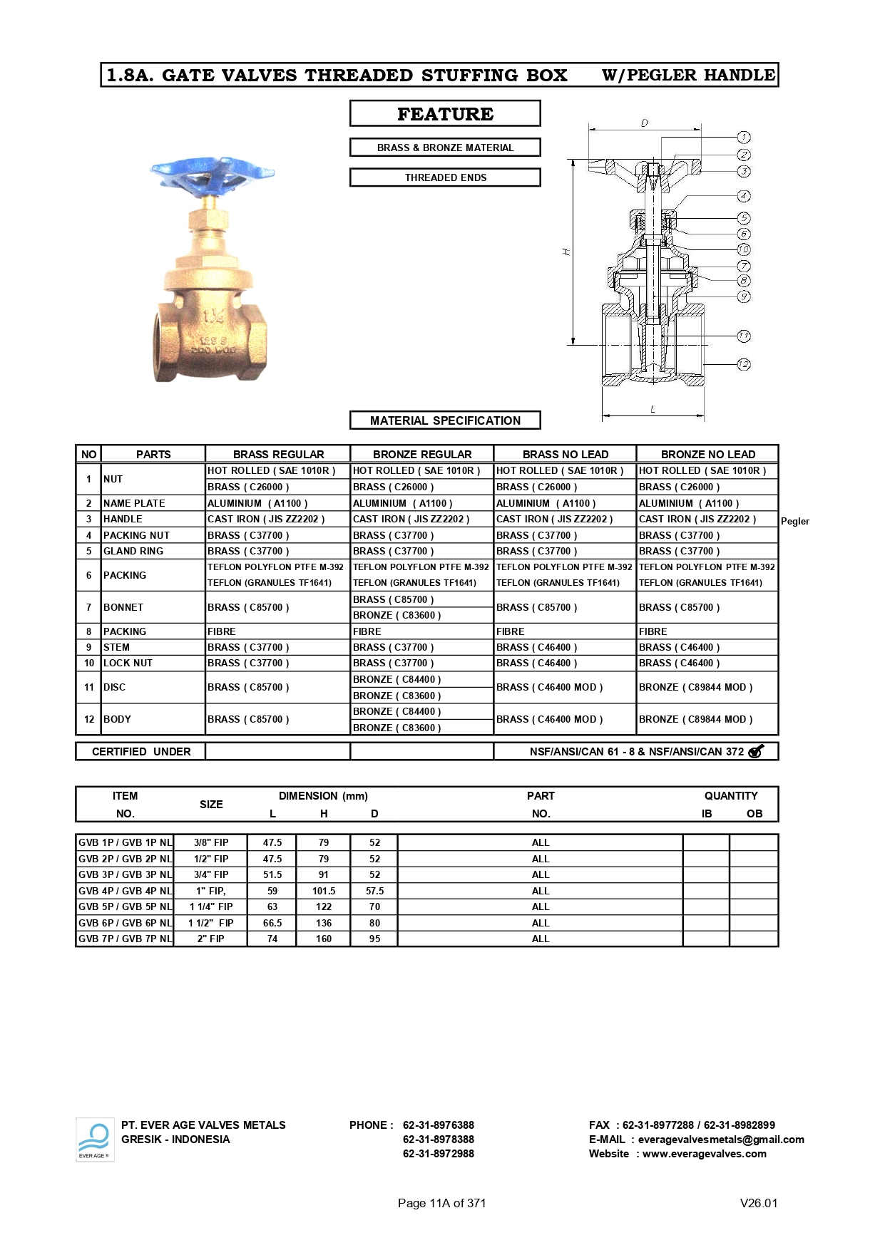 GATE VALVES WITH STUFFING BOX - GVB 1 - GVB 7